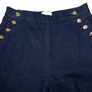 Sezane Marino Sailor Jeans 40 High Waist Straight Wide Leg Dark Wash EUC